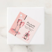 Het is een dubbele viering Roze Champagne Verjaard Bedankjes Labels (In situ)