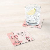 Het is een dubbele viering Roze Champagne Verjaard Kartonnen Onderzetters (Insitu)