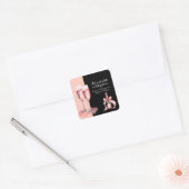 Het is een dubbele viering Roze Champagne Verjaard Vierkante Sticker (Envelop)
