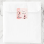 Het is een dubbele viering Roze Champagne Verjaard Vierkante Sticker (Tas)