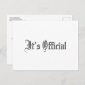 Het is een eenvoudige gotische bruiloft aankondigingskaart (Voorkant / Achterkant)