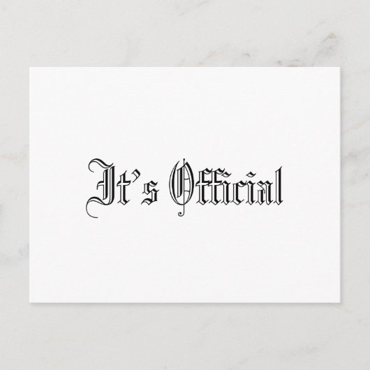 Het is een eenvoudige gotische bruiloft aankondigingskaart (Voorkant)