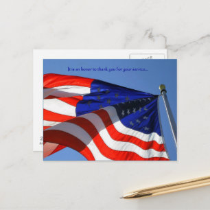 Het is een eer ... Veterans Day-ansichtkaart Briefkaart