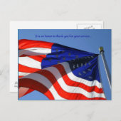 Het is een eer ... Veterans Day-ansichtkaart Briefkaart (Voorkant / Achterkant)