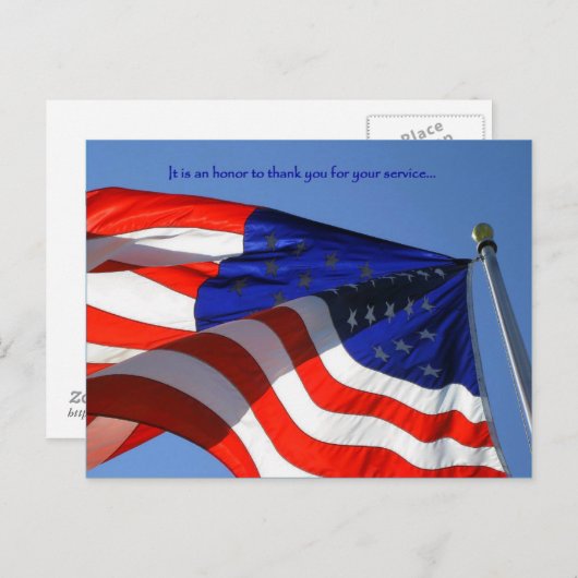 Het is een eer ... Veterans Day-ansichtkaart Briefkaart (Voorkant / Achterkant)