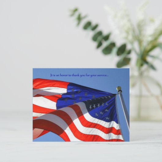 Het is een eer ... Veterans Day-ansichtkaart Briefkaart (Staand voorkant)