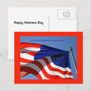 Het is een eer ... Veterans Day-ansichtkaart Briefkaart