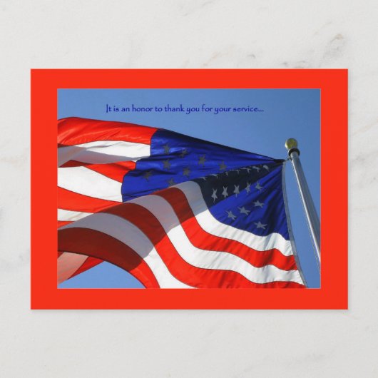 Het is een eer ... Veterans Day-ansichtkaart Briefkaart (Voorkant)