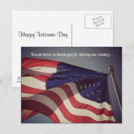 Het is een eer ... Veterans Day-ansichtkaart Briefkaart