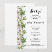 Het is een Elegant Floral Sixtieth Birthday Party  Kaart (Voorkant / Achterkant)