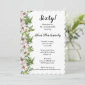Het is een Elegant Floral Sixtieth Birthday Party  Kaart (Staand voorkant)