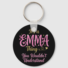Het is een Emma-ding Roze Goud Vrouwen Cadeau Sleutelhanger