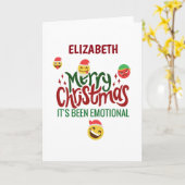 Het is een Emotional Merry Kerst Funny Emoji Kaart (Gele Bloem)