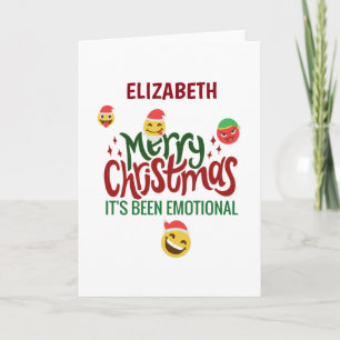 Het is een Emotional Merry Kerst Funny Emoji Kaart