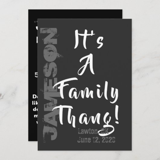 Het is een familie Thang. Uitnodiging tot gezinshe (Voorkant / Achterkant)