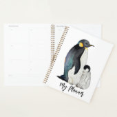 Het is een familie van pinguïns waterverf tekening planner (Display)