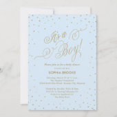 Het is een Fancy Jongen Gold Stars Blue Baby Boy S Kaart (Voorkant)