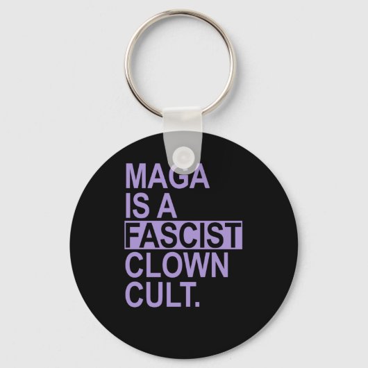 Het is een fascistische clownscultus - Lavendel Sleutelhanger (Voorkant)