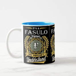Het is een Fasulo-ding dat je niet zou begrijpen Tweekleurige Koffiemok