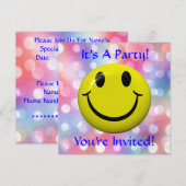 Het is een feest! Fun Happy Face-uitnodiging Kaart (Voorkant / Achterkant)