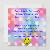 Het is een feest! Fun Happy Face-uitnodiging Kaart (Achterkant)