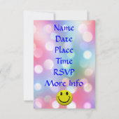 Het is een feest! Fun, kleurrijke uitnodiging (Achterkant)