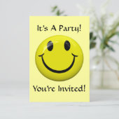 Het is een feest! Happy Face-uitnodiging Kaart (Staand voorkant)