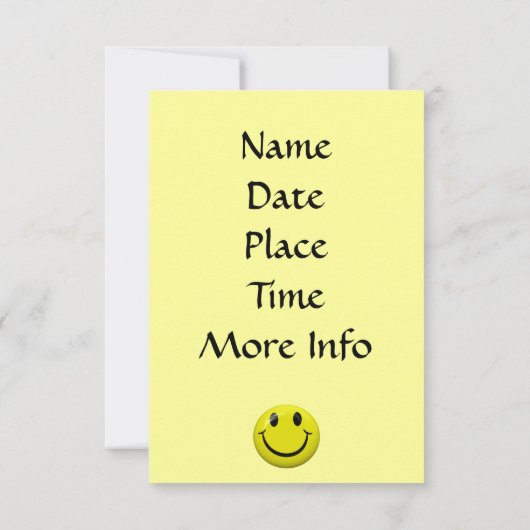 Het is een feest! Happy Face-uitnodiging Kaart (Achterkant)