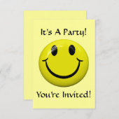 Het is een feest! Happy Face-uitnodiging Kaart (Voorkant / Achterkant)