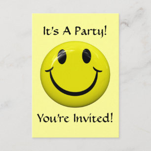 Het is een feest! Happy Face-uitnodiging Kaart
