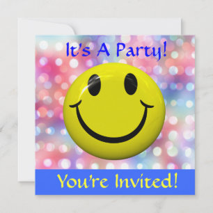 Het is een feest! Happy Face-uitnodiging Kaart