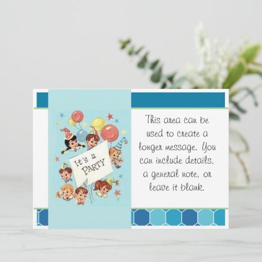 Het is een feest kaart (Staand voorkant)