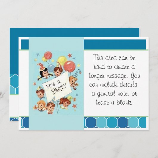 Het is een feest kaart (Voorkant / Achterkant)