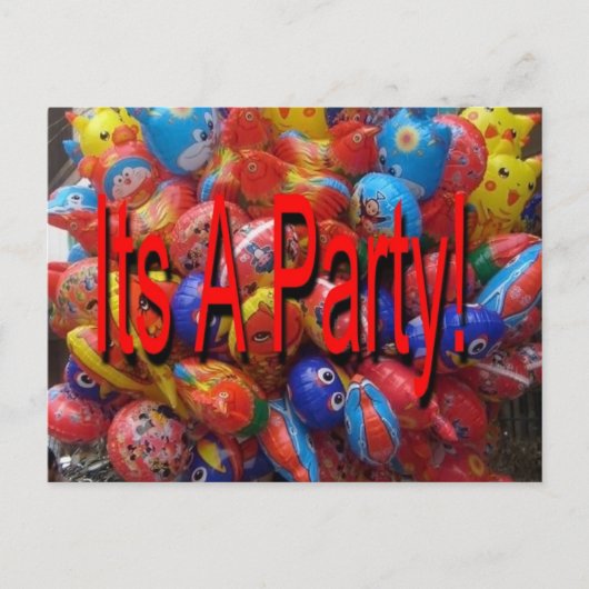 Het is een feest! Leveringen Uitnodiging Briefkaart (Voorkant)