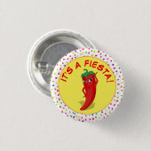Het is een feest met confetti-patroon ronde button 3,2 cm (Voorkant /achterkant)