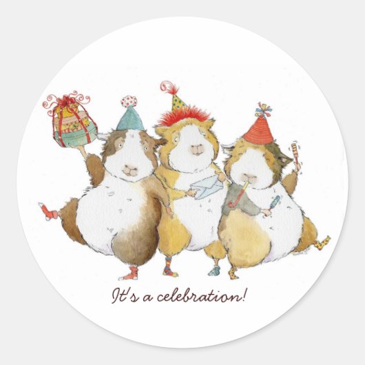 Het is een feest! ronde sticker (Voorkant)