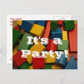 Het is een feest! uitnodiging briefkaart (Voorkant / Achterkant)