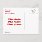 Het is een feest! uitnodiging briefkaart (Achterkant)