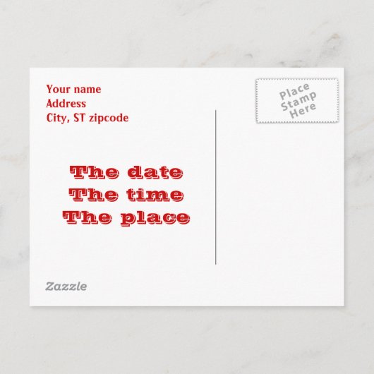 Het is een feest! uitnodiging briefkaart (Achterkant)