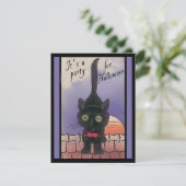 Het is een feest voor Halloween Black Cat-uitvindi Kaart (Staand voorkant)