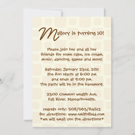 Het is een feestelijke feestelijke uitnodiging voo (Achterkant)