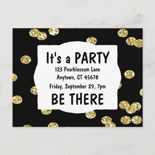 Het is een feestelijke Glitter Uitnodiging Briefkaart (Voorkant)