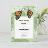Het is een feestelijke Oranje Monarch Butterfliy B Kaart (Staand voorkant)