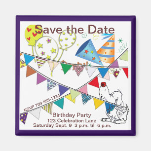 Het is een feestje om de datum te bewaren magneet