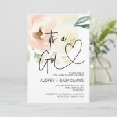 Het is een feestje voor de babymeisjes Babyfeest B Kaart (Staand voorkant)