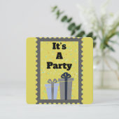 Het is een feestuitnodiging kaart (Staand voorkant)