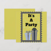 Het is een feestuitnodiging save the date (Voorkant / Achterkant)