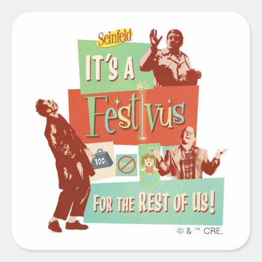 Het is een Festivus voor de rest van ons Vierkante Sticker (Voorkant)