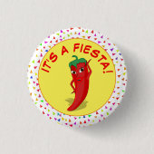 Het is een Fiesta met Confetti Pattern Ronde Button 3,2 Cm (Voorkant)