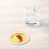 Het is een Fiesta met Confetti Pattern Ronde Kartonnen Onderzetter (Insitu)